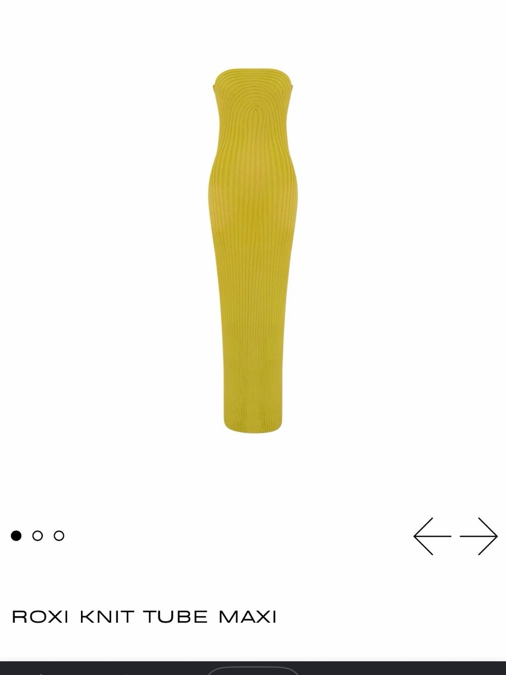 Hanifa Strapless Ribbed Maxi Dress in Yellow
